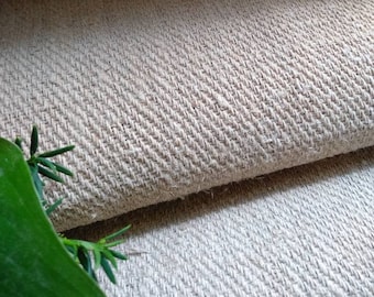 Solid Grain sack fabric, Heavy Hemp Upholstery Fabric, Primitive Linen Decoration, Rustic Sustainable Table runner (GR084) By the meter