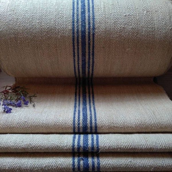 Heavy Hemp grain sack Stair runner fabric, feedsack bag making bolt by the meter 2.2yds (GR036)