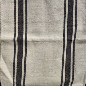 Black stripe grain sack, antique European feedsack fabric A007 image 5