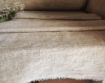 CUSTOM Grain Sack Table Runner, Farmhouse Homespun Table Linen, Antique Hemp Centerpiece (TR001)