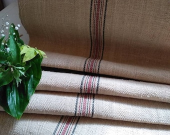 5.5y Heavy Stair Runner fabric, Rustic Wedding table decorative linen, Vintage Hungarian Farmhouse Fabric(GR004b)