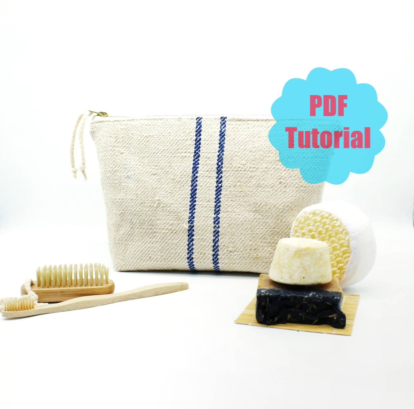 Large Toiletry Bag PDF Pattern Tutorial Zipper Cosmetic Bag | Etsy