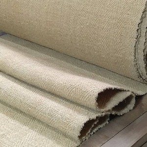 7.7y Solid Grain sack fabric, Heavy Hemp stair runner,  Herringbone Upholstery Fabric By the meter (GR067b)