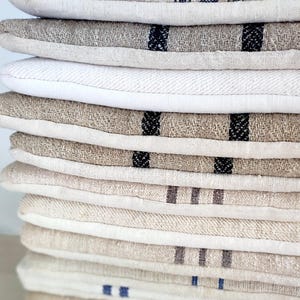 Grain Sack Padded Cushion: Small Feedsack stool pads