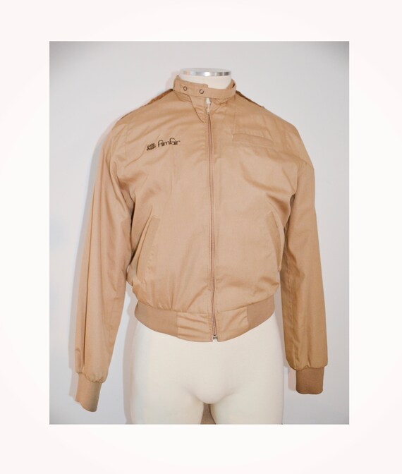 Pro Celebrity Beige Vintage Bomber Jacket Gem