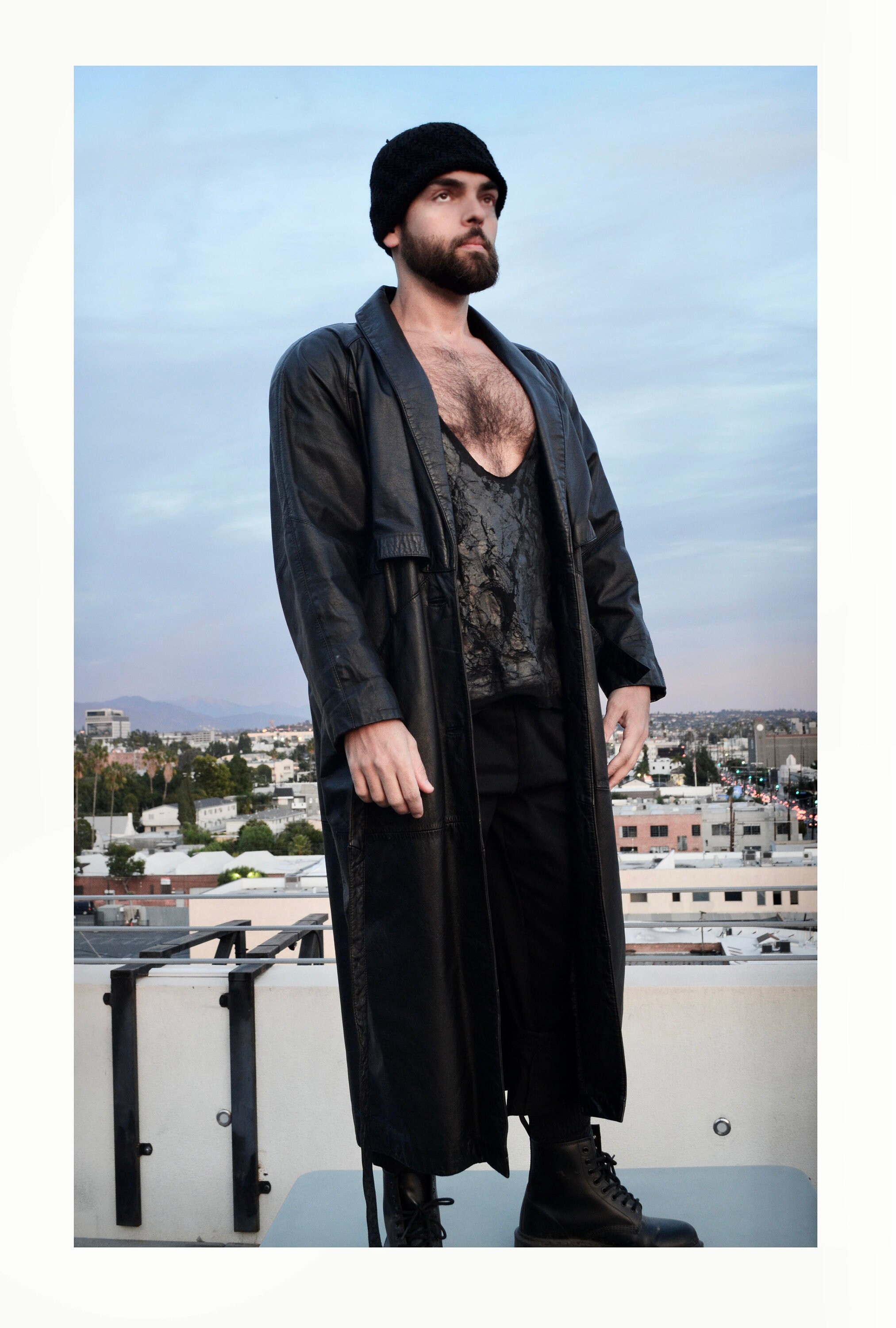 Vintage Long 80's Leather Coat - Etsy