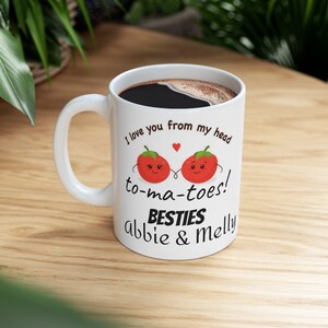 Best friend coffee mugs, personalized cups, #besties #giftideas