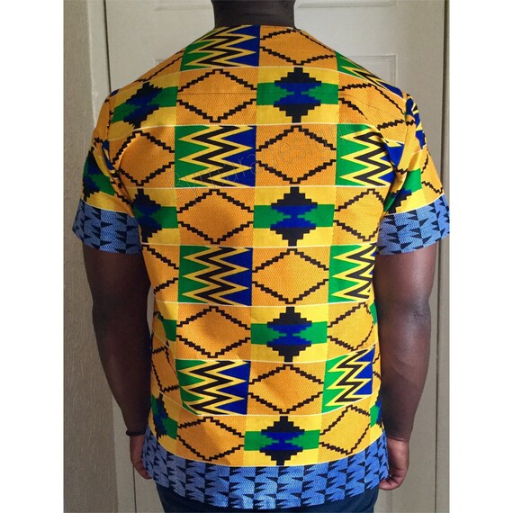 African men's shirt, short ,african sleeved. African fabric ,african short print. Medium size. 20785a African men's shirt, short ,african sleeved. African fabric ,african short print. Medium size. 20785a