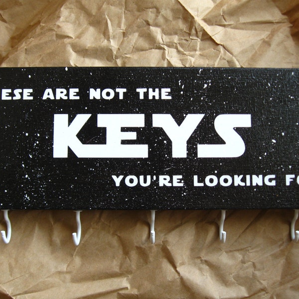 Llavero Star Wars, estas no son las claves que buscas, 8,5" X3.5", llavero de madera