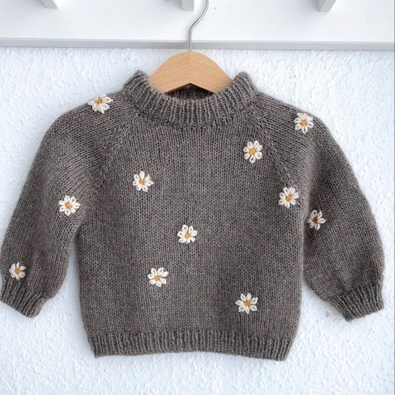 daisy embroidered sweater