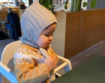 Merino Wool Balaclava Pixie Hat for Baby, Toddler & Kids Elf Pixie Balaclava Hat