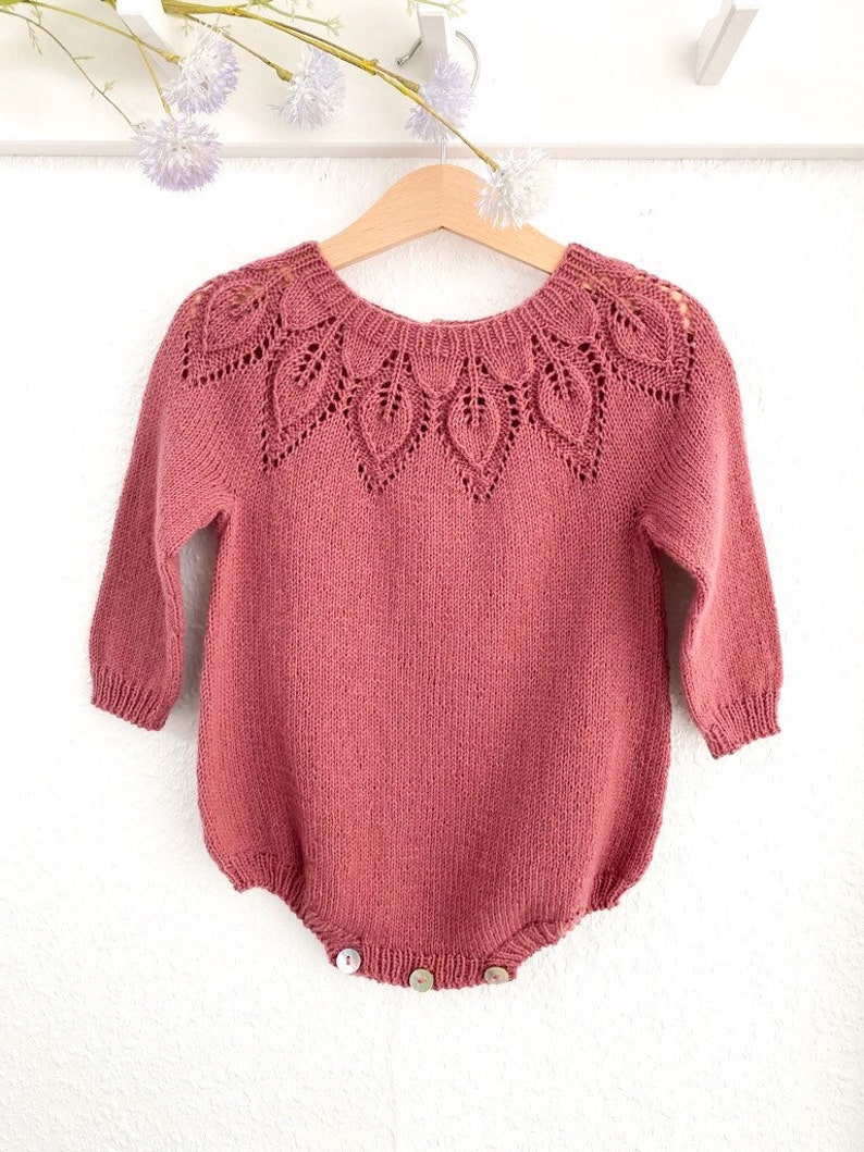 high quality softest merino wool MADE TO ORDERKnitted baby girl romper