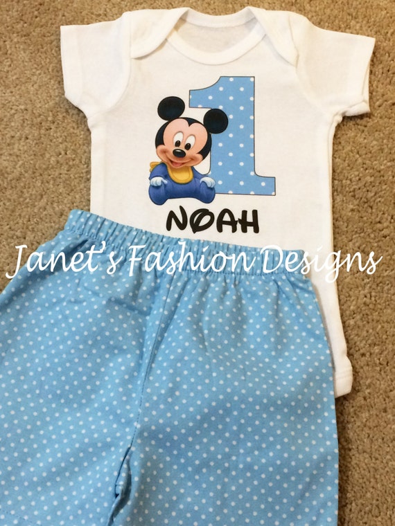 Camiseta oficial de Disney Baby Mickey Mouse Bordado y pantal/ón corto reci/én nacido 12 meses en azul