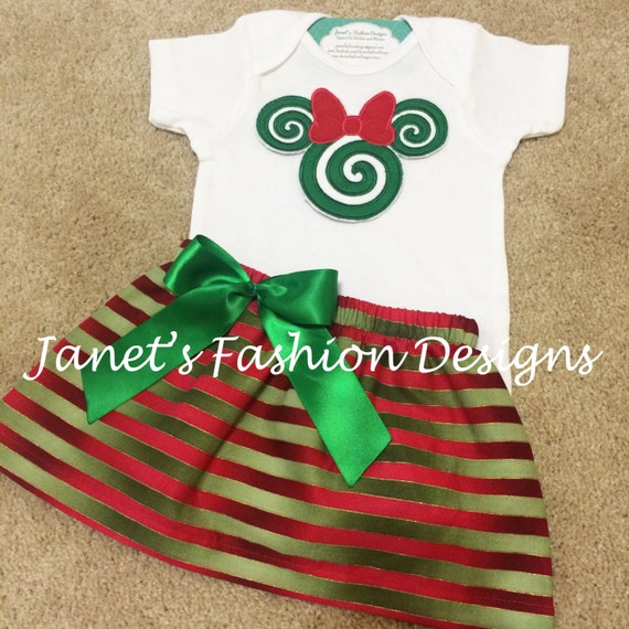 Minnie Mouse Christmas Onesie Bodysuit Shirt Candy Canes