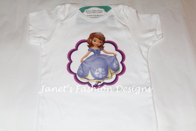 Disney/'s Sofia Printed T-Shirt Onesie and Skirt Set Princess Sofia Set Sofia The First Birthday Outfit Baby Girls