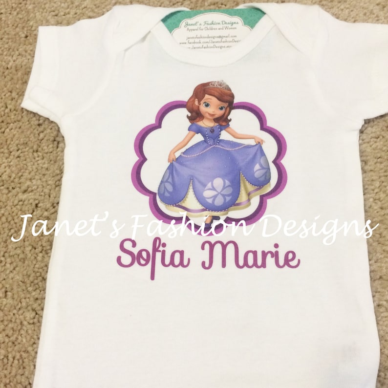 Disney/'s Sofia Printed T-Shirt Onesie and Skirt Set Princess Sofia Set Sofia The First Birthday Outfit Baby Girls