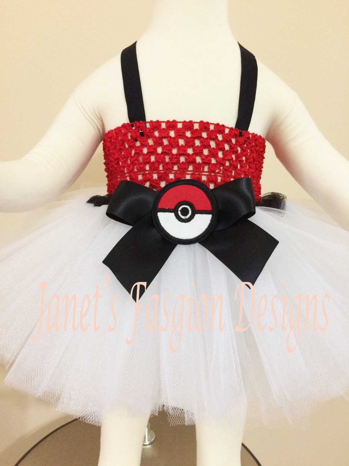 Pokeball Inspired Tutu Dress Pokemon Tutu Dress Photo Prop Etsy