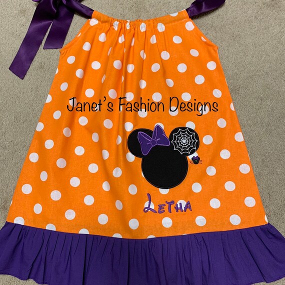 Halloween Minnie Mouse Pillowcase Dress Disney S Minnie Etsy