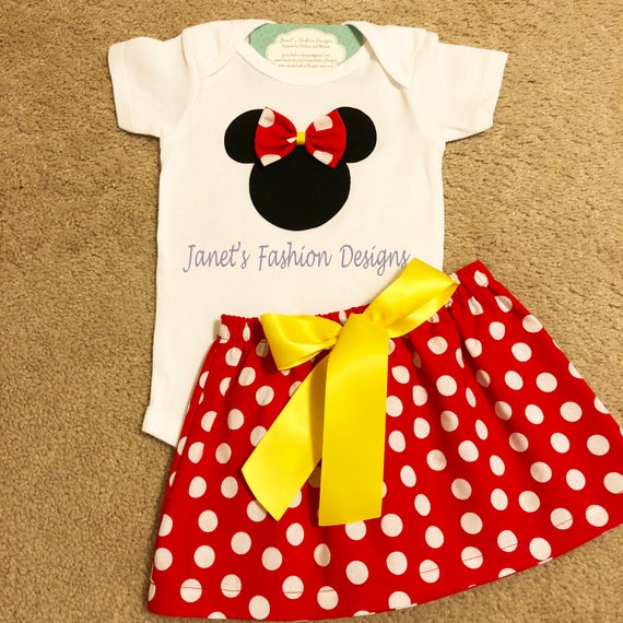 Disney S Minnie Mouse Red Skirt Shorts And T Shirt Etsy