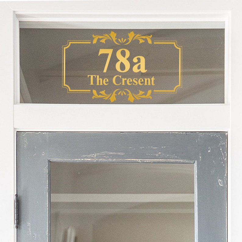 Glass Fanlight Door Number Frosted Glass House Number Etsy