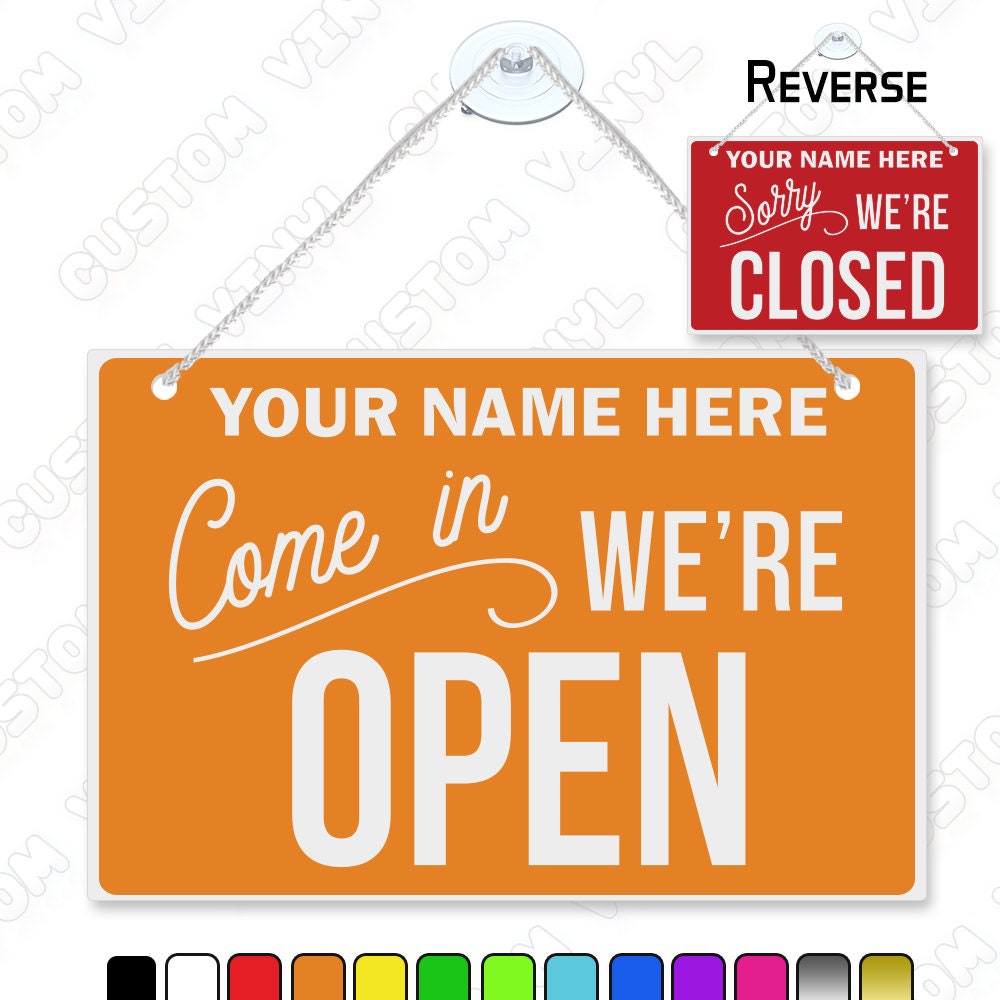 Custom Shop Name Open/closed Sign: Double Sided Hanging Sign - Etsy UK