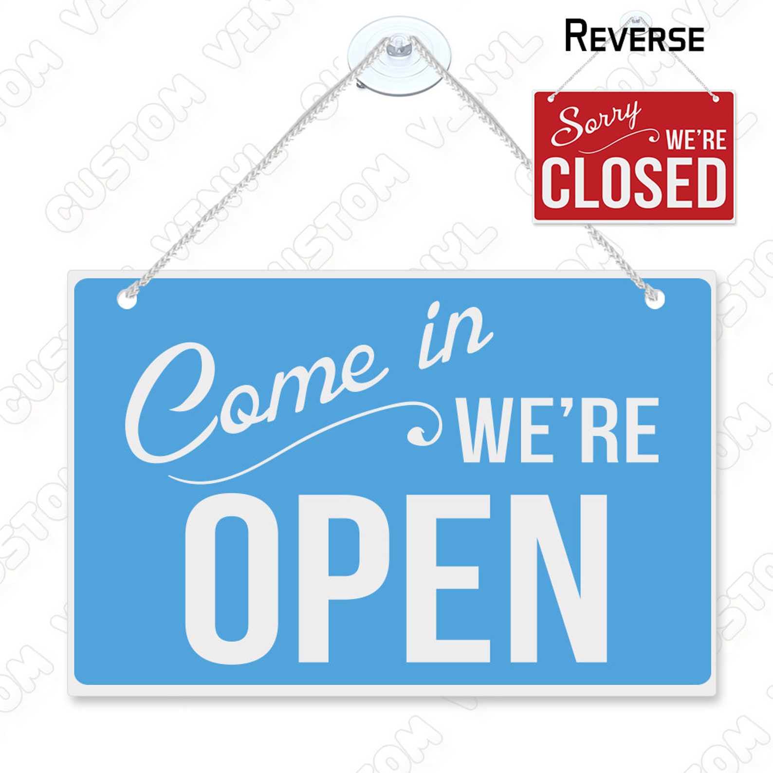Come in Were Open Sign Custom Colours Hanging Shop Window Etsy