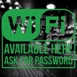 Free Wifi Sticker Decal, Ask Staff for Password, Free Wifi Sign, Vinyl ...