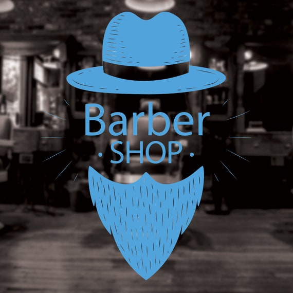 Barber Shop Wall Art Beard Trilby, Traditional Barbers Window Sign Decal  Sticker, Wall/window Barber Shop Art Sign, Cafe/bar/barbers 