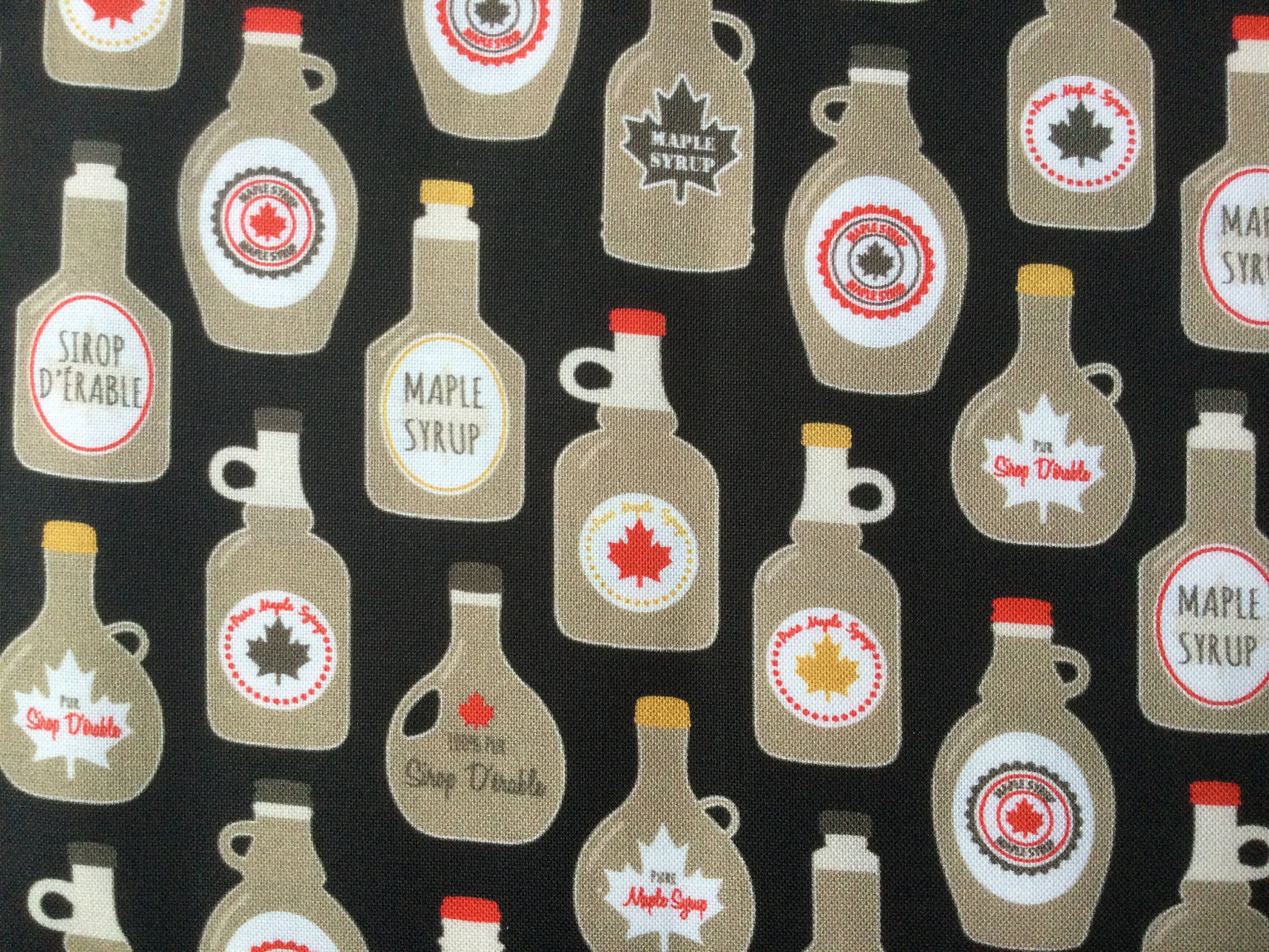 Purely Canadian Eh Maple Syrup jugs cotton Fabric by Andie Etsy