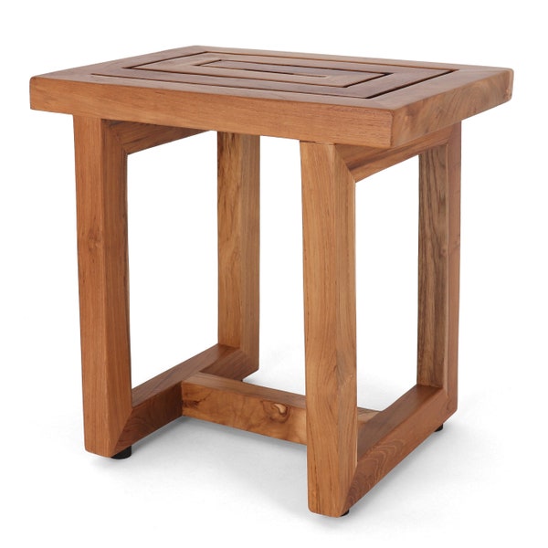 Serenity Teak Shower Bench - Teak Shower Seat - Teak Wood Bathroom Stool - Corner Bench Alternative - Bathroom Chair - Bath Bench/Teak Bench