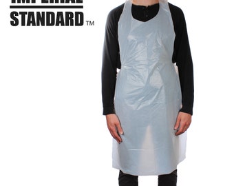 Multipurpose Disposable Aprons - Waterproof Polyethylene Plastic Apron for Arts & Crafts, Painting, and Cooking