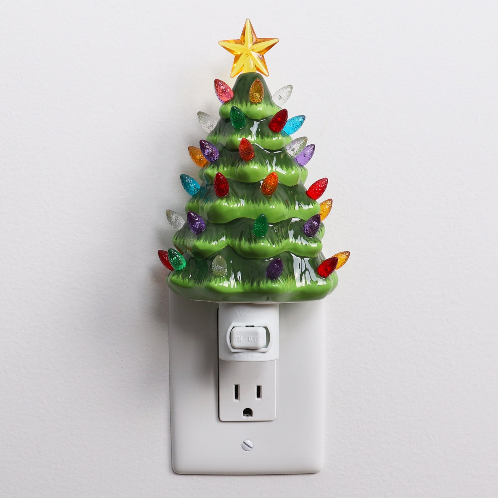 Ceramic Christmas Tree Night Light Plugin Christmas Tree Etsy
