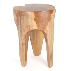 Java Teak Root Stool Wooden Teak Boho Side Table Teak Accent Table Teak Tree Stump Pedestal Side Table image 2