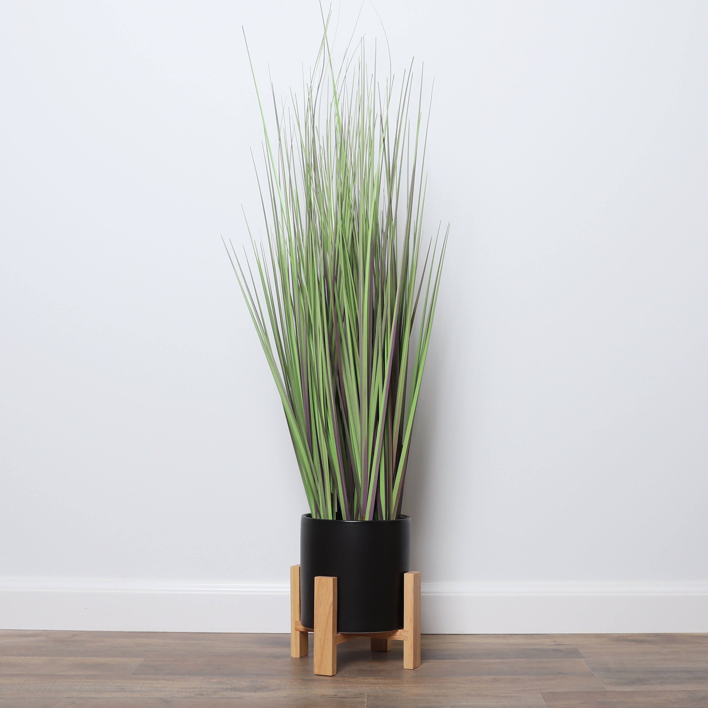 Large Artificial Grass Plant with Mid Century Plant Stand Etsy