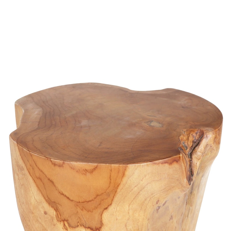 Java Teak Root Stool Wooden Teak Boho Side Table Teak Accent Table Teak Tree Stump Pedestal Side Table image 10
