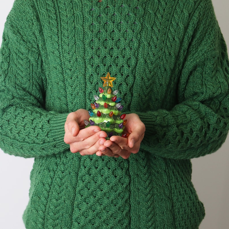 Ceramic Christmas Tree Night Light Plugin Christmas Tree Etsy