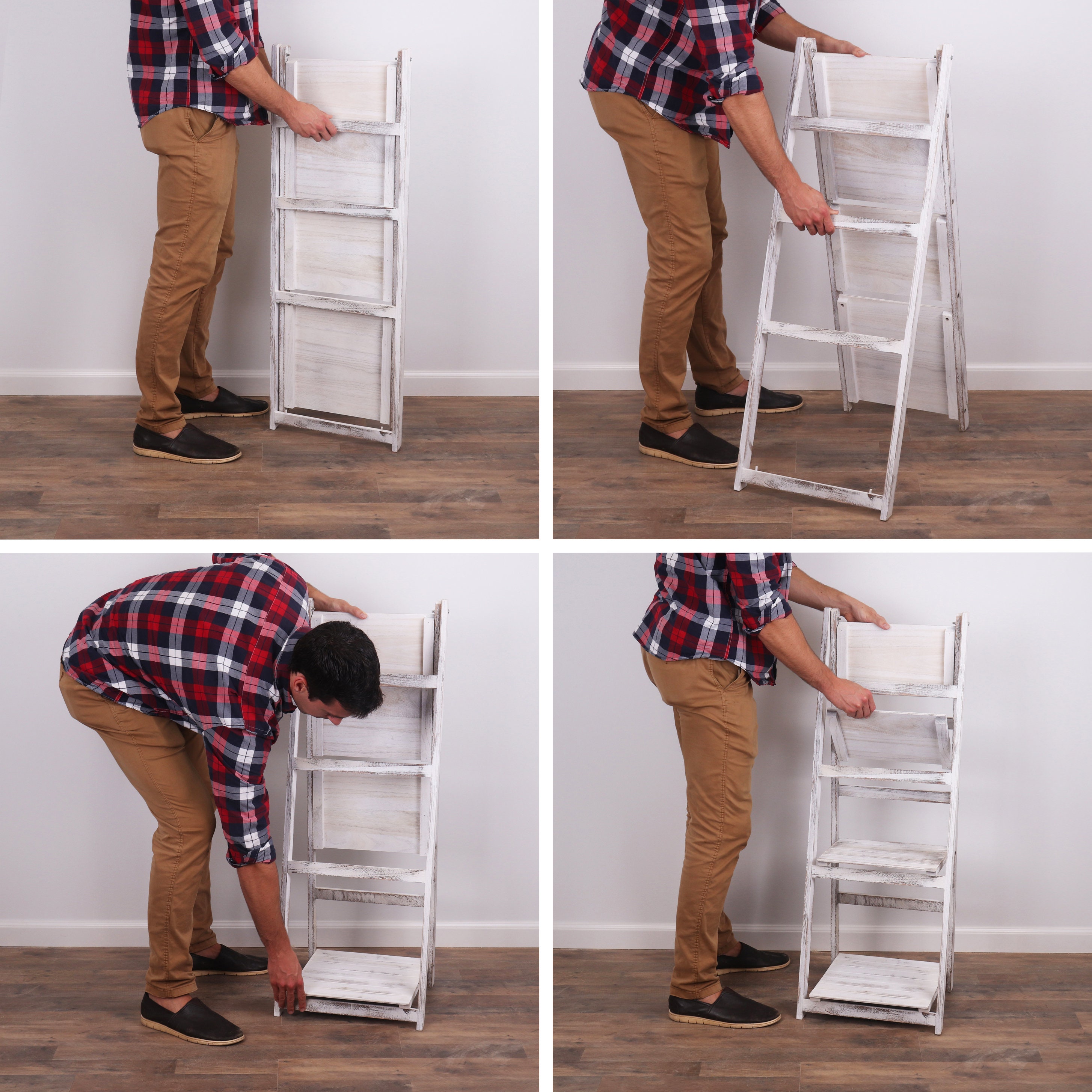 Distressed cheap ladder bookshelf