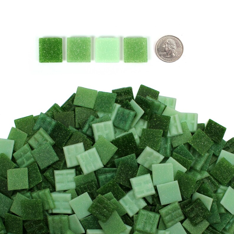 Green Mosaic Tiles Bulk Mosaic Blend Tile Assortment 3/4 Etsy