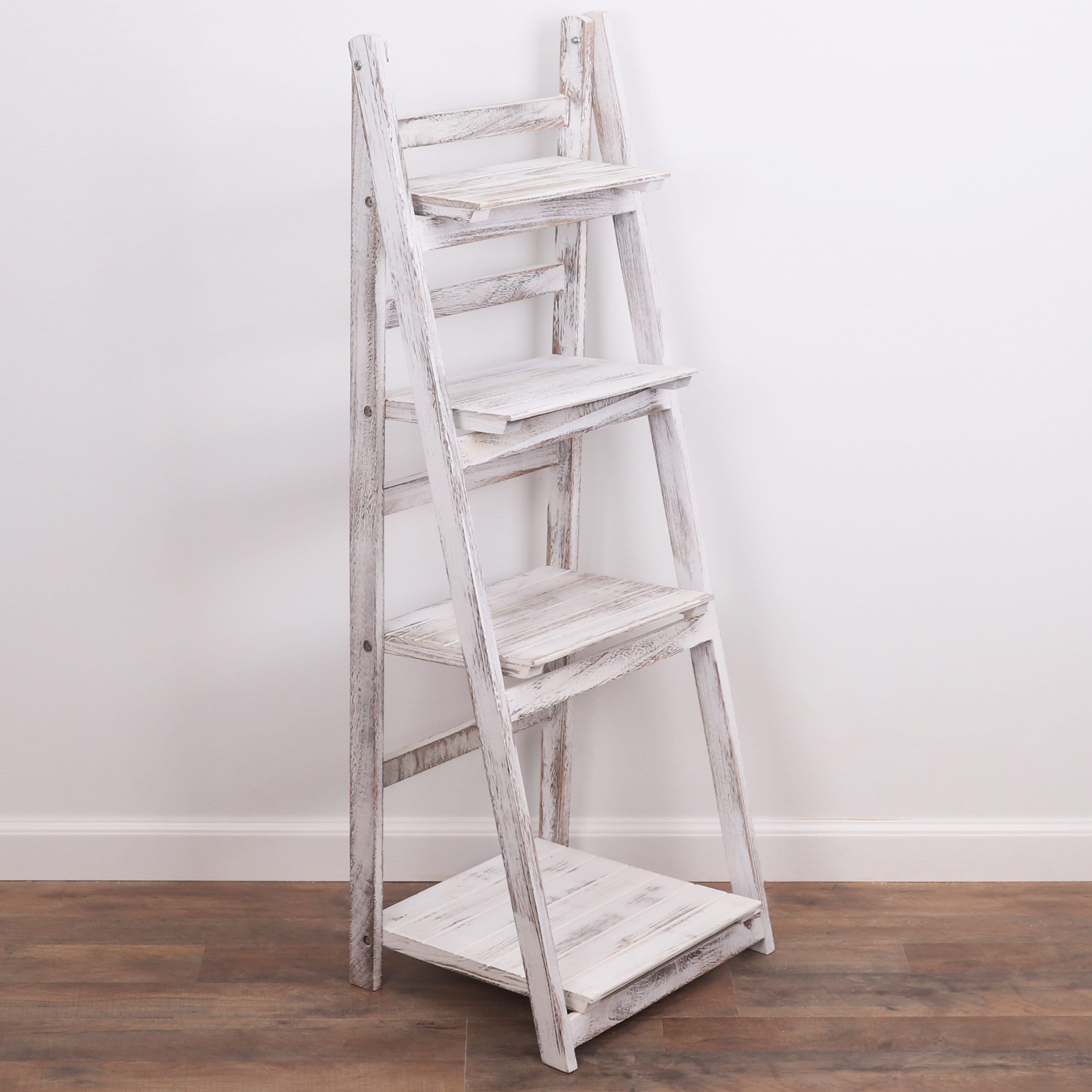 Rustic grey ladder on sale shelf