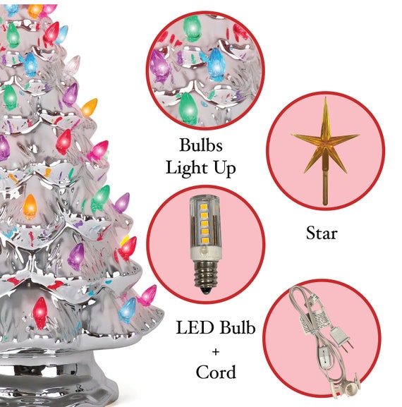 RJ Legend 15-inch Ceramic Tree Decoration Multicolor Bulbs -   Ceramic  christmas trees, Winter tree decorations, Christmas tree decorations