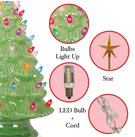 Battery operated on sale ceramic christmas tree