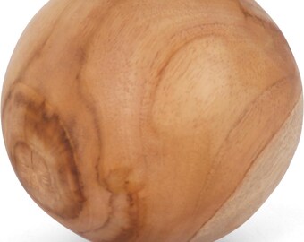 Natural Teak Ball - Orb Ball - Wooden Balls - Teak Root Decorative Orbs - Decorative Balls for Centerpiece Bowls (4")