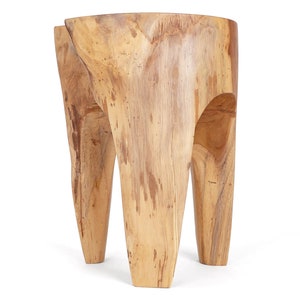 Java Teak Root Stool - Wooden Teak Boho Side Table - Teak Accent Table - Teak Tree Stump - Pedestal Side Table