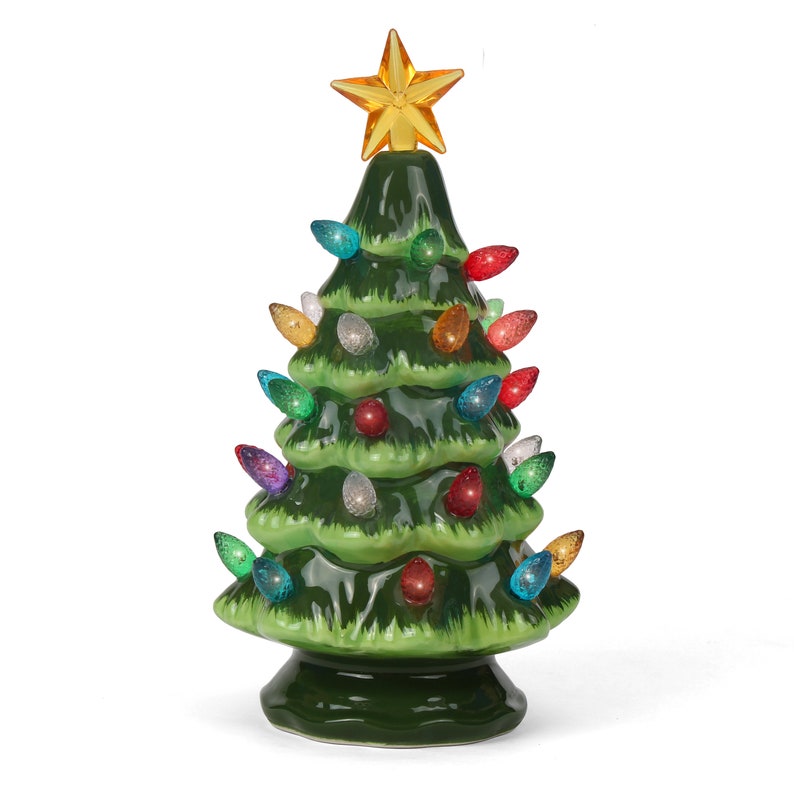 Ceramic Christmas Tree Tabletop Christmas Tree With Lights - Etsy