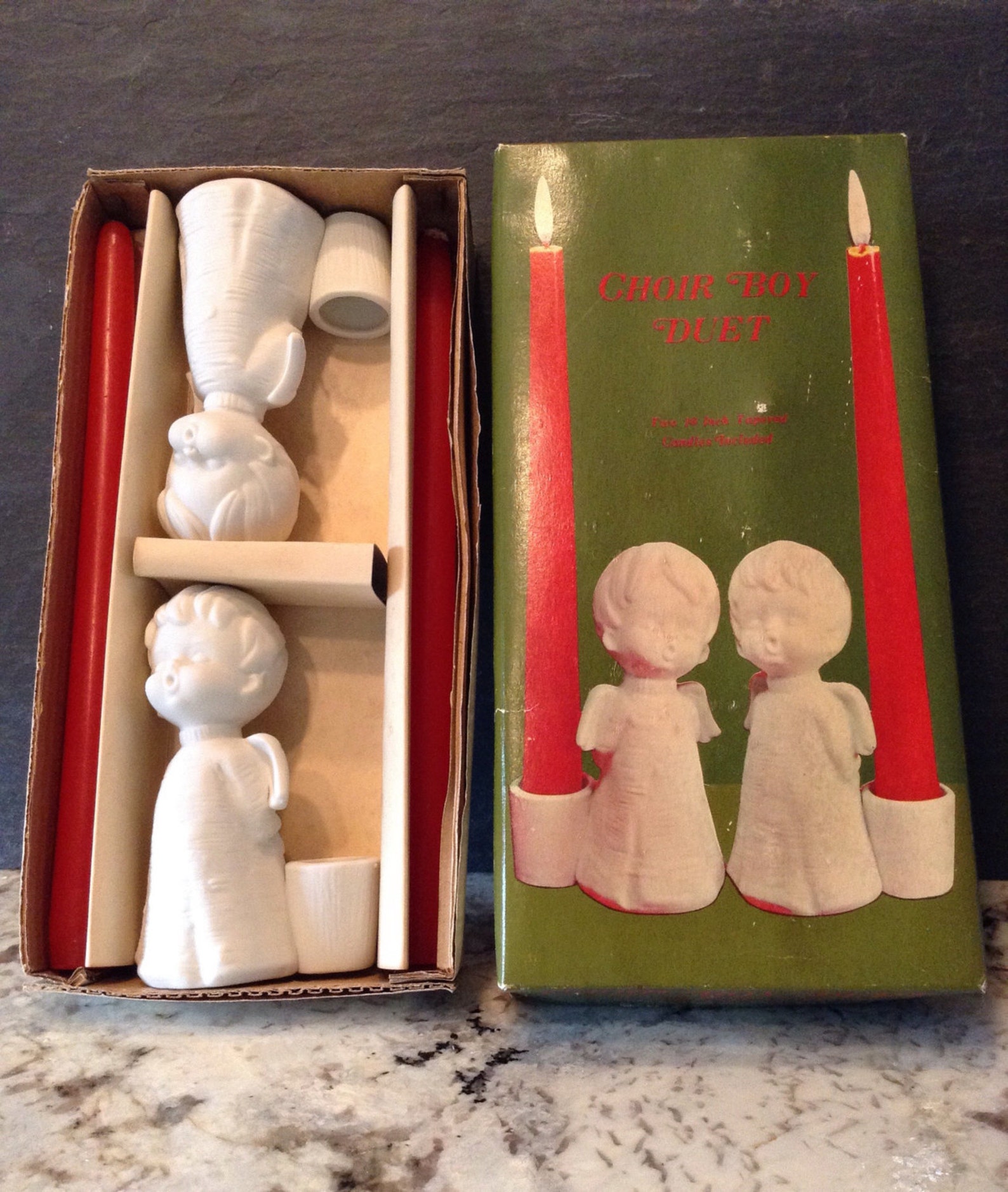 Vintage Choir Boy Duet Candleholders W/10 Red Taper Etsy