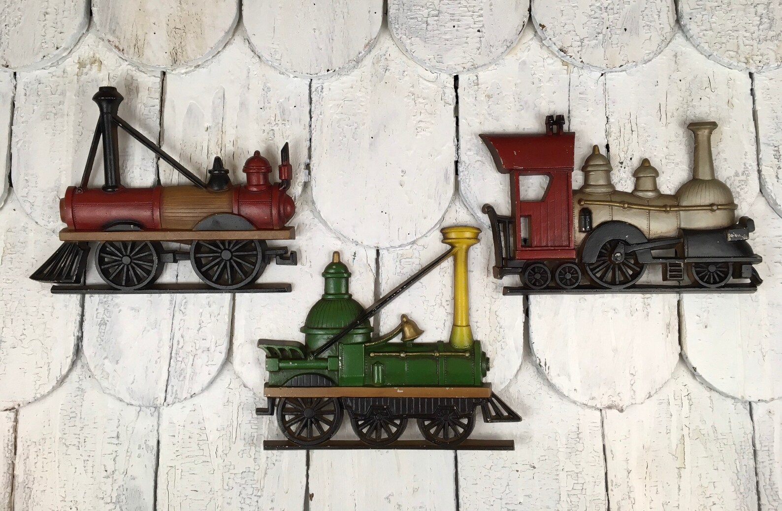 Sexton 1969 Cast Metal Train Engines Wall PlaquesSet of 3 Etsy