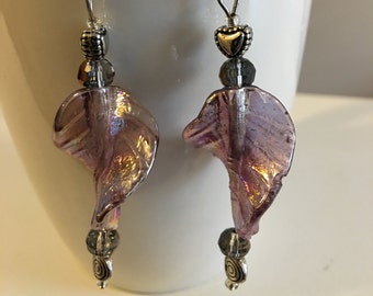 Shell Leaf Drop Earrings