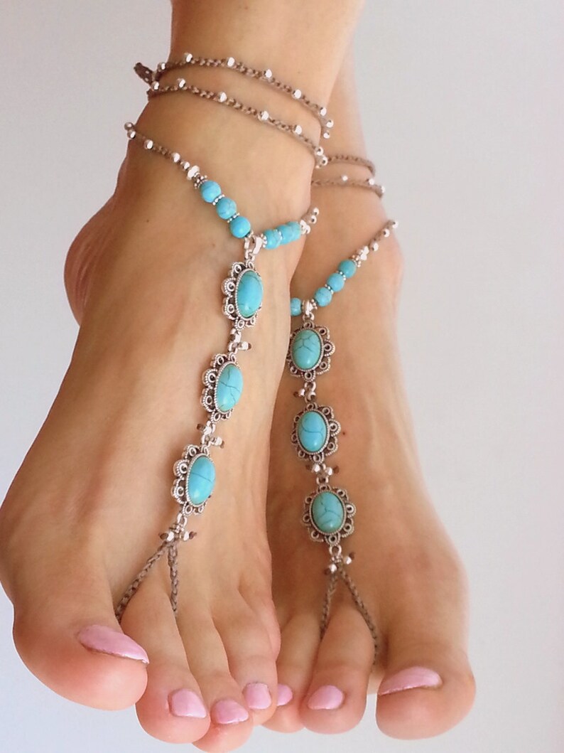 sandals with turquoise stones