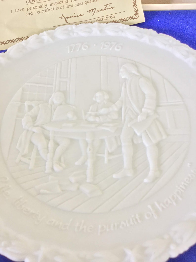 Fenton Bicentennial Commemorative Plate In God We Trust