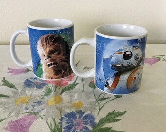 Vintage Galerie Series Star Wars Mugs R2D2 and Chubaca